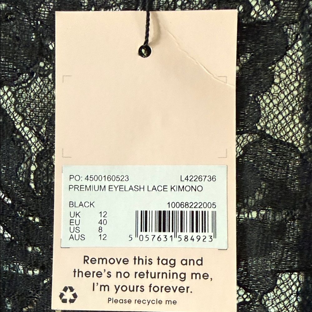 Missguided Black Lace Long Robe - Picture 5 of 6